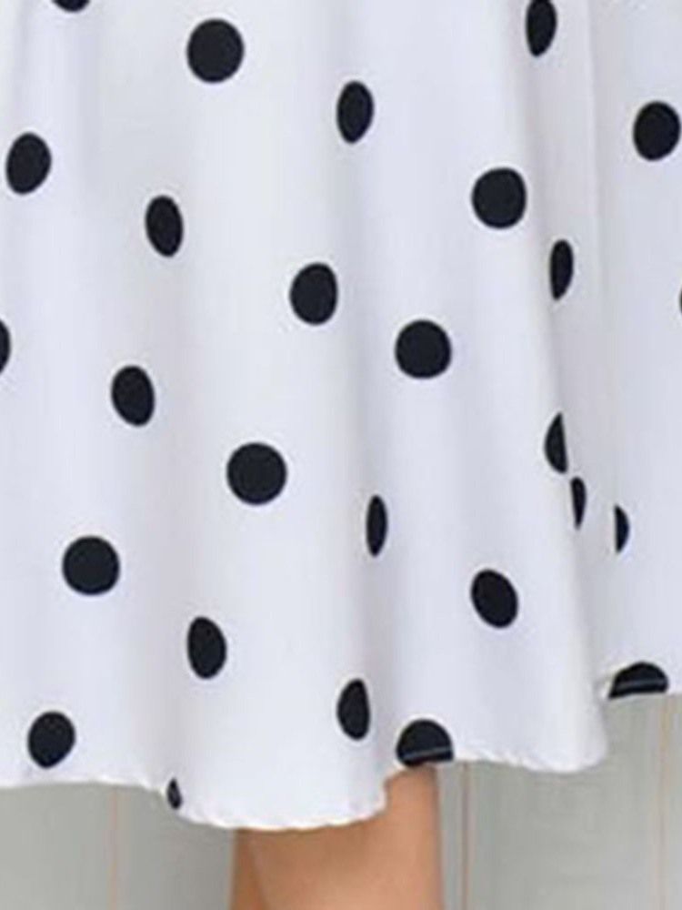 Damen Polka Dots A-linie Mittelhohe Halbe Ärmel Regular Ol Kleider (ohne Bund)