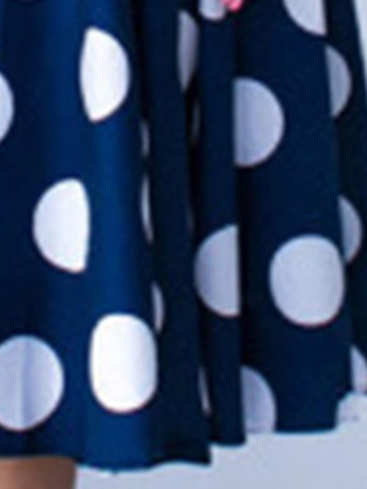 Damen Rundhalsausschnitt Kurzarm Polka Dots Ausgehen A-linien Kleid