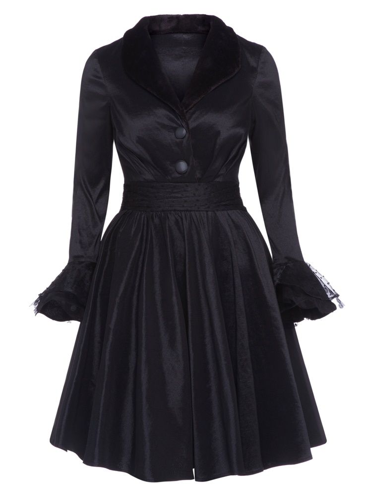 Halloween A-linie Lange Ärmel Damenkleid