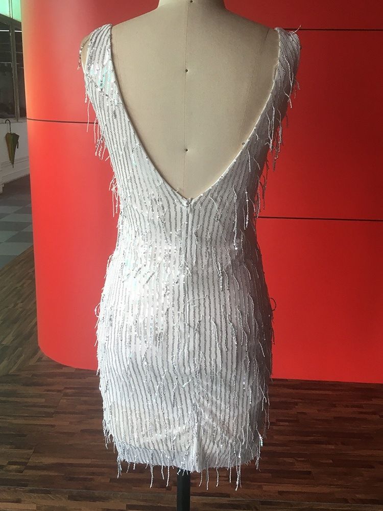 Über Dem Knie Ärmelloses Quaste Sommer A-linie Damenkleid