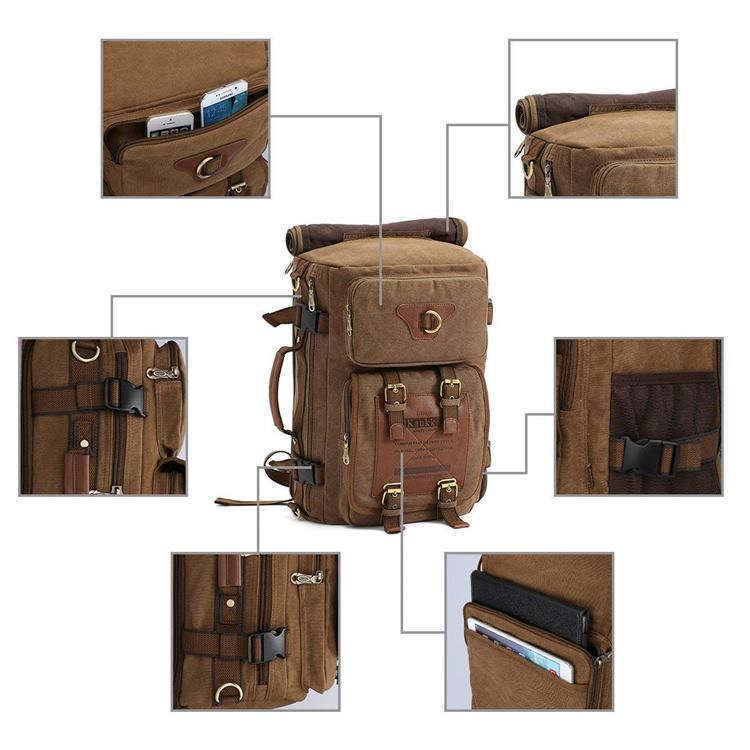 Wandertasche Aus Canvas Im Retro-stil