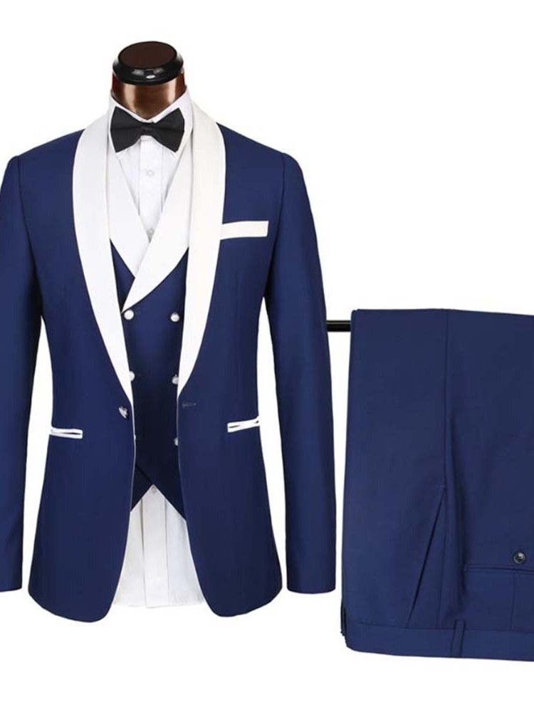 Color Block Blazer Ein Knopf Herren Anzug