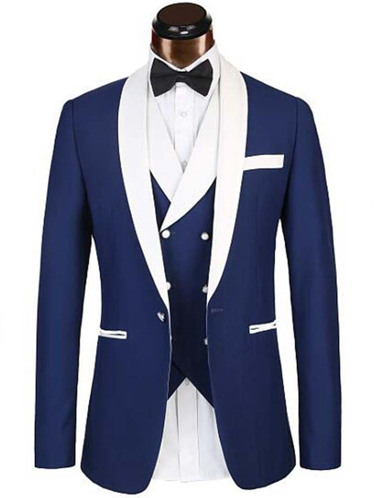 Color Block Blazer Ein Knopf Herren Anzug