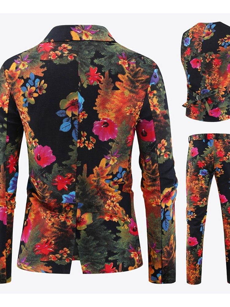 Ein Knopf Casual Floral Herren Anzug Floral