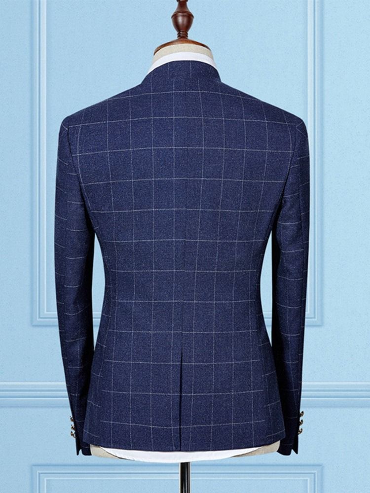 Ein Knopf Plaid Blazer Herren Freizeitanzüge