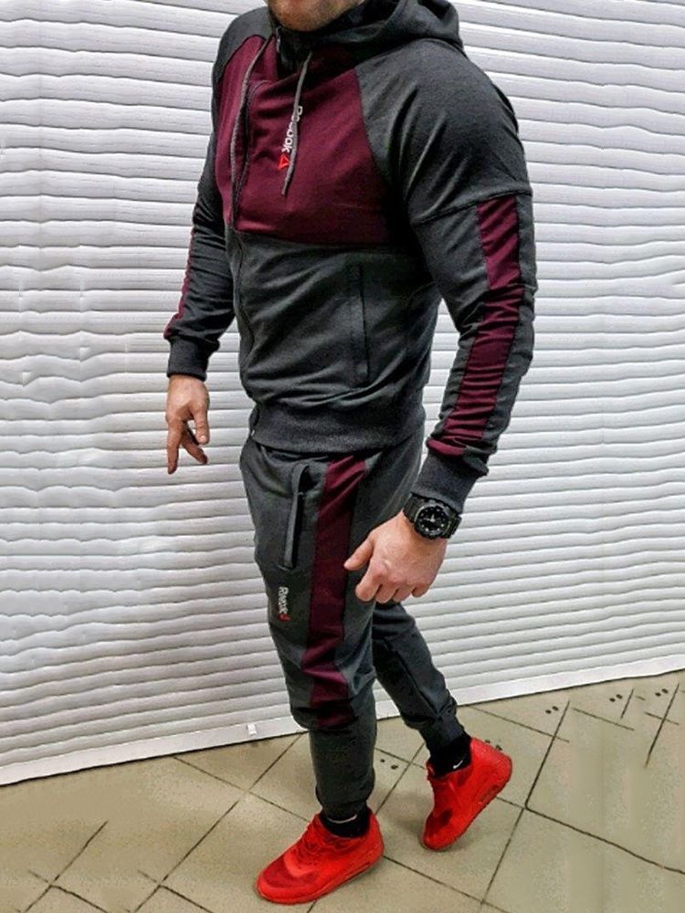 Hoodie Style Casual Patchwork Herren Outfit