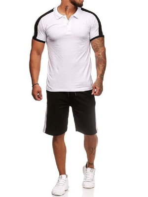 Knöpfe Farbblock Casual Herren Outfit