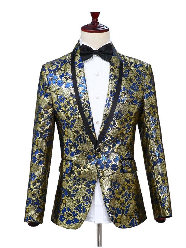 Schalkragen Floral Blazer Hosen Herren Ball Party Anzüge