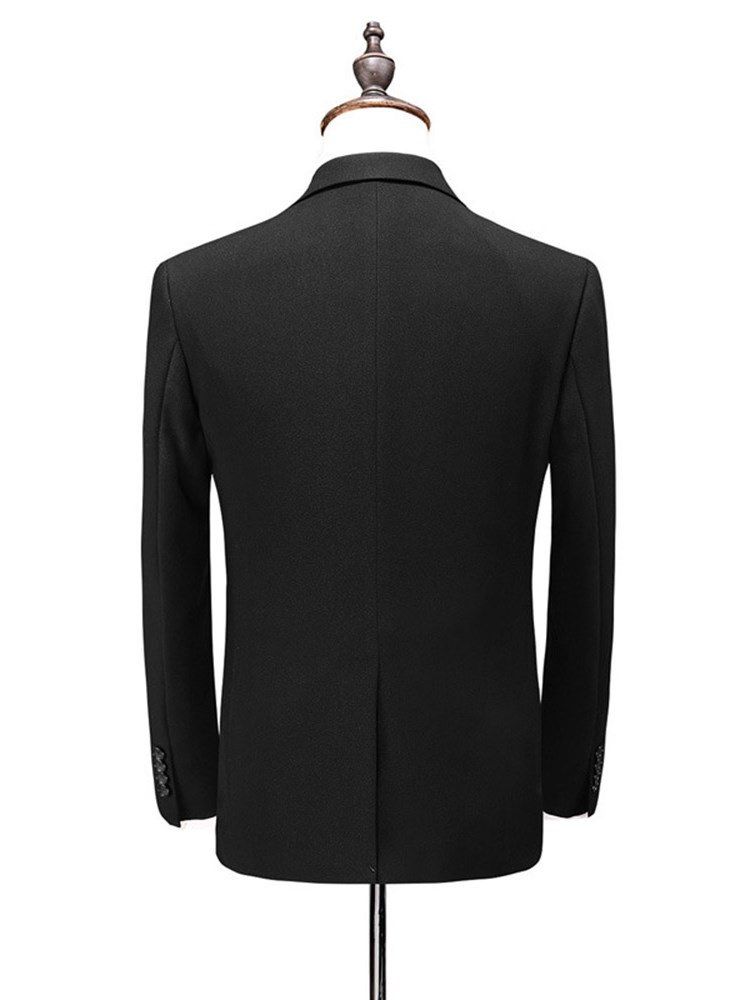 Schwarzes Schlichtes Ein-knopf-herren 3-teiliges Casual Business Kleid