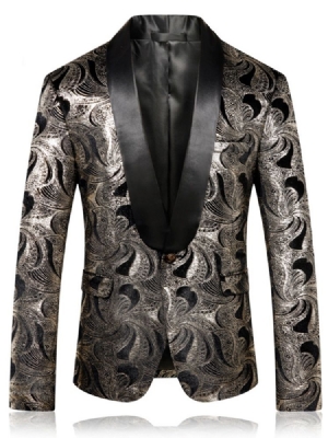 Bedruckter Gerader Herren Hochzeitsball-blazer Mit Gekerbtem Revers