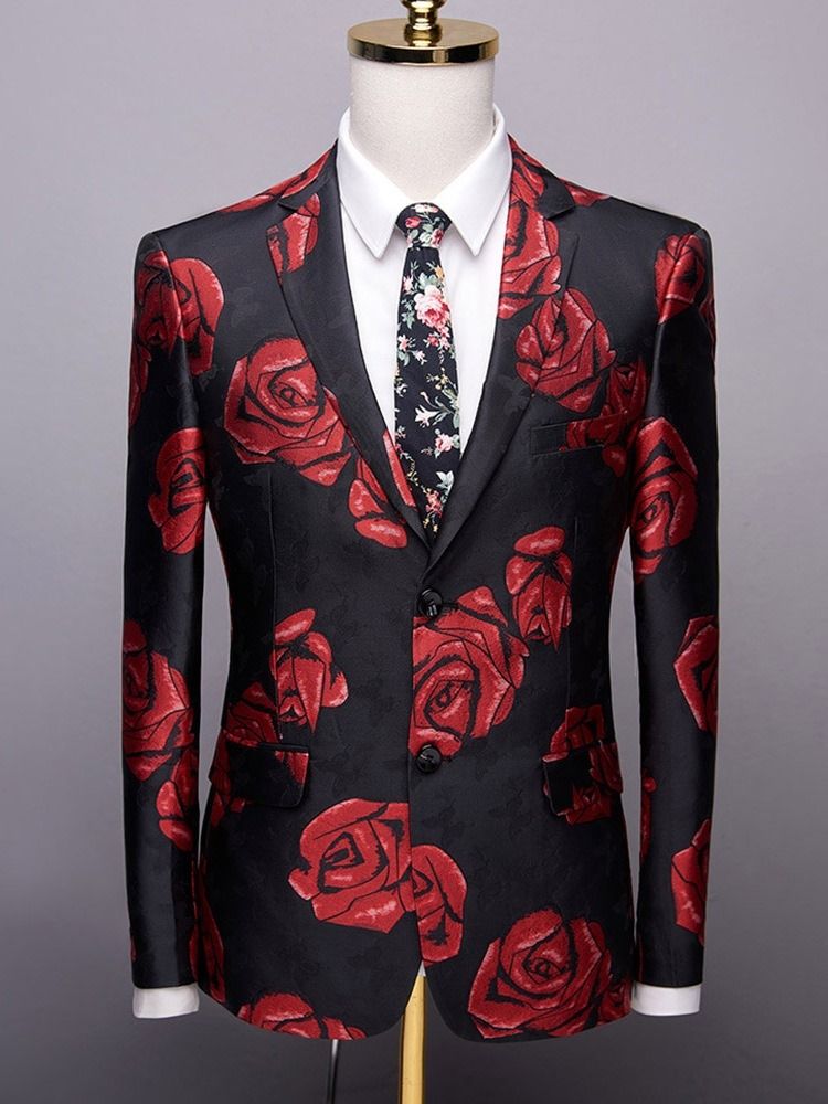 Blumen Slim Print Herren Freizeitblazer