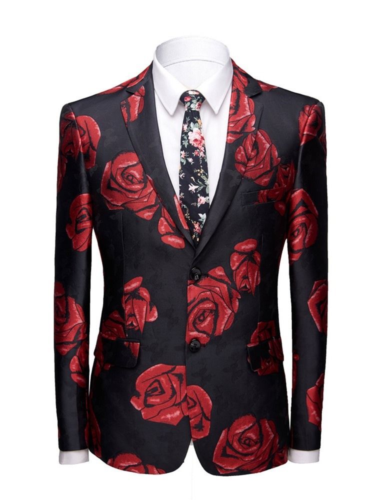 Blumen Slim Print Herren Freizeitblazer