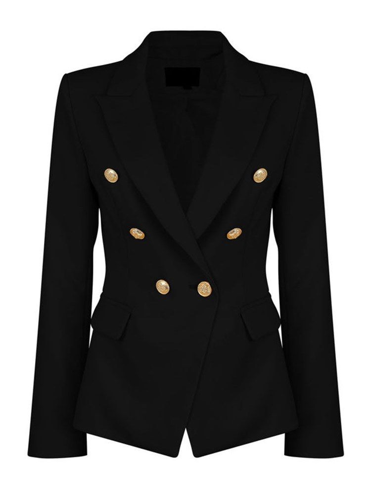 Damen-knöpfe Zweireihiger Schlichter Blazer