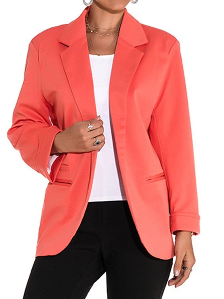 Damen-langarm-einfarbiger Frühlings-mittellanger Freizeit-blazer