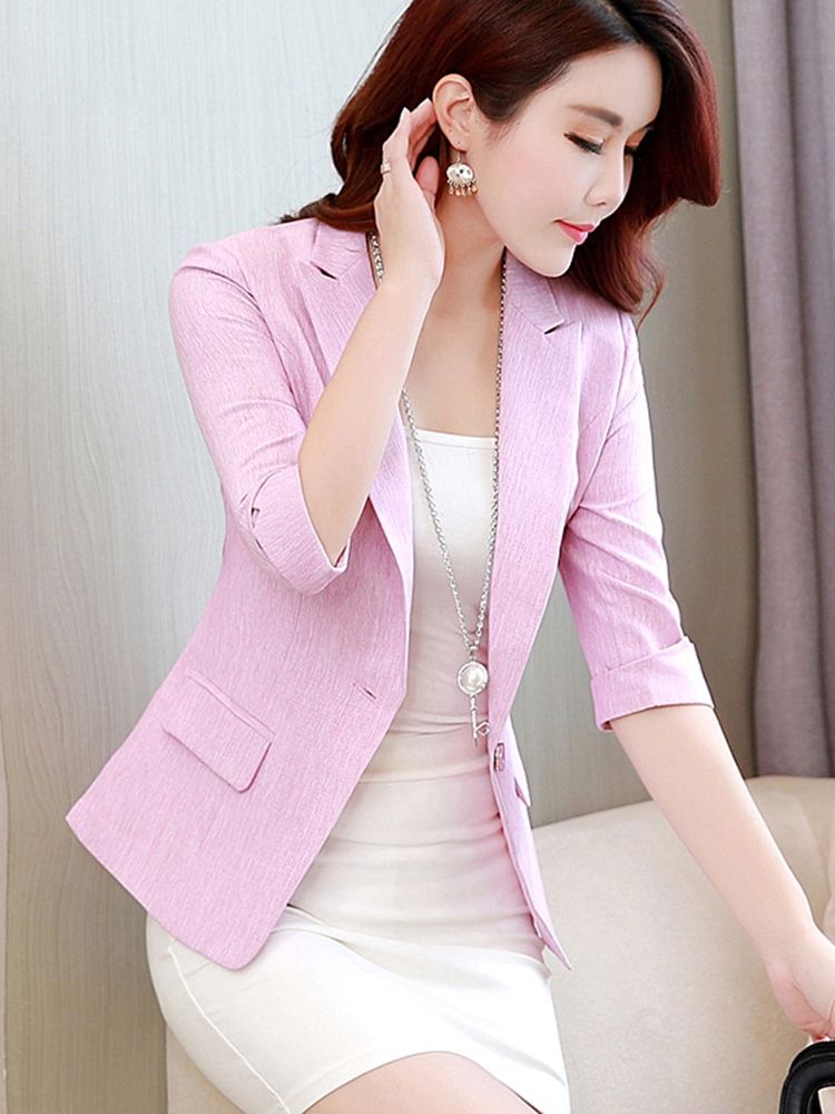 Damen Slim Revers Ol Pocket Blazer