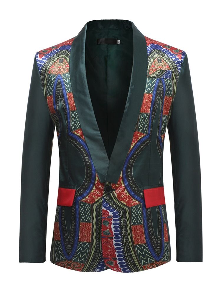 Dashiki Print Ein Knopf Herren Casual Blazer