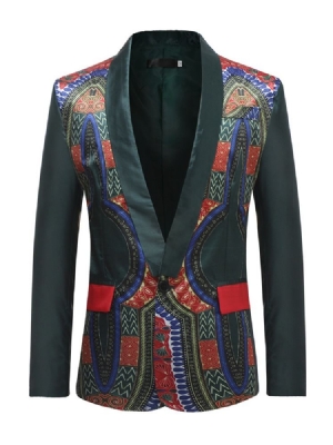 Dashiki Print Ein Knopf Herren Casual Blazer