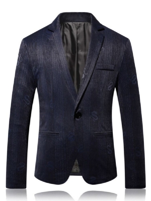 Ein Knopf Slim Revers Herren Freizeit Blazer