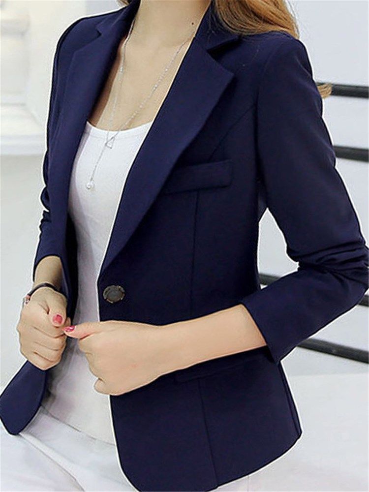 Einfarbiger Slim-blazer Für Damen