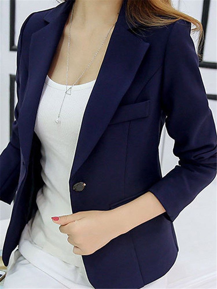 Einfarbiger Slim-blazer Für Damen