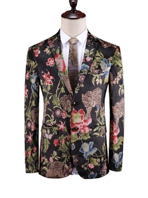 Einreihiger Herren-blazer Mit Print Animal