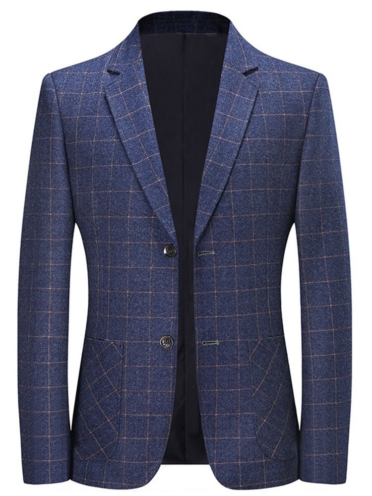 Einreihiger Karierter Herren-blazer Mit Gekerbtem Revers