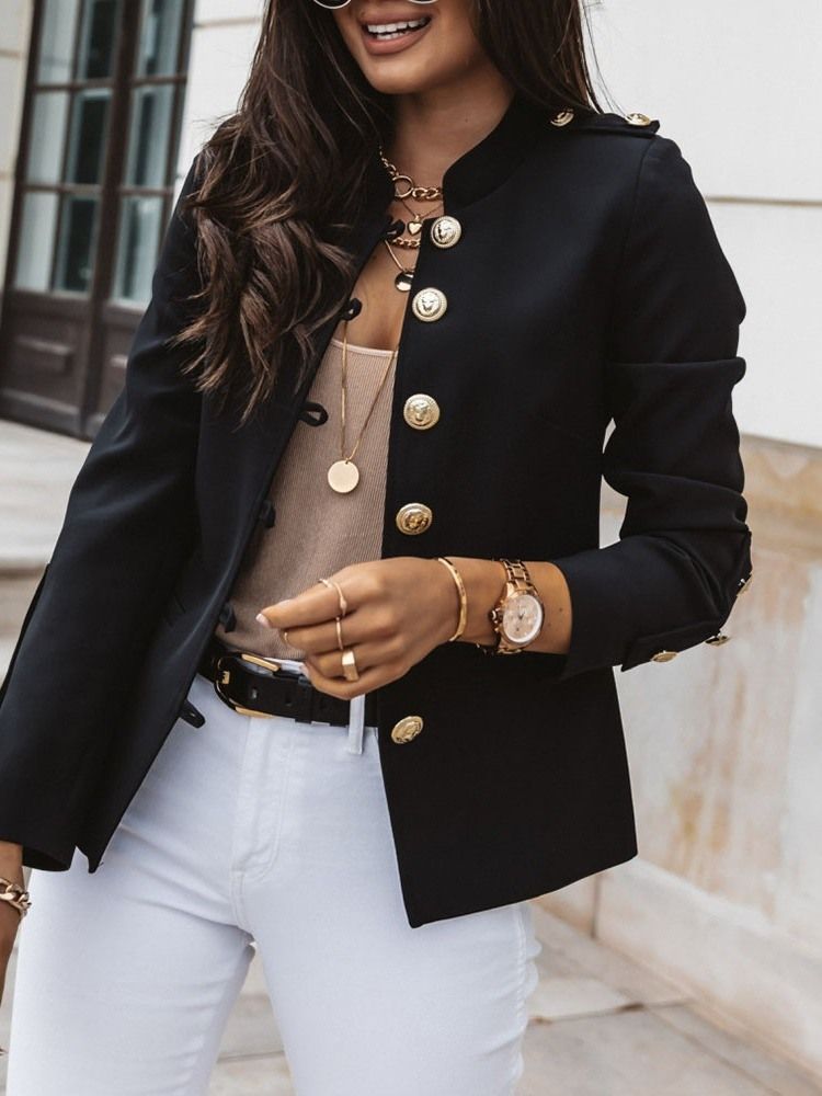 Einreihiger Langärmliger Schlichter Standard-herbst-damen-blazer