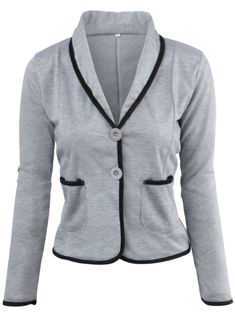 Einreihiger Langarm Standard Herbst Casual Damen Blazer