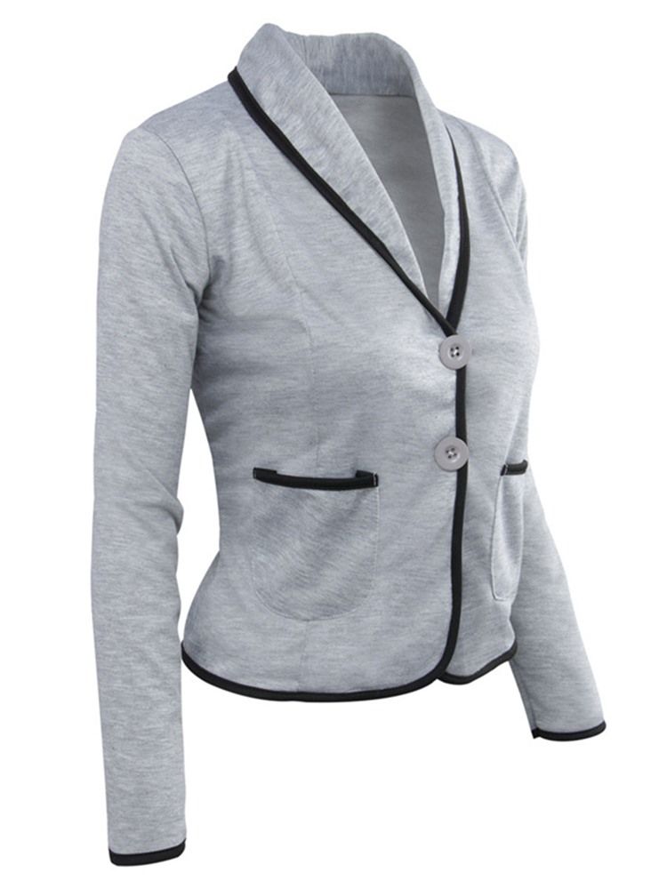 Einreihiger Langarm Standard Herbst Casual Damen Blazer