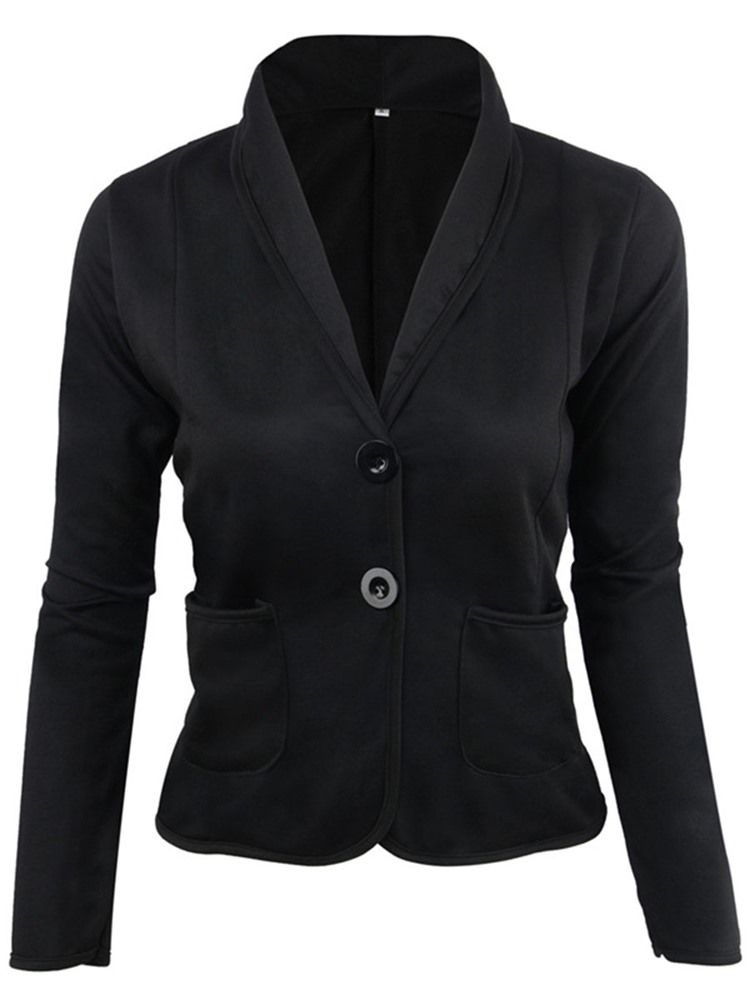 Einreihiger Langarm Standard Herbst Casual Damen Blazer