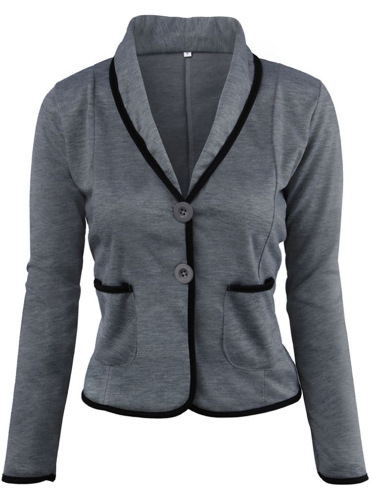 Einreihiger Langarm Standard Herbst Casual Damen Blazer