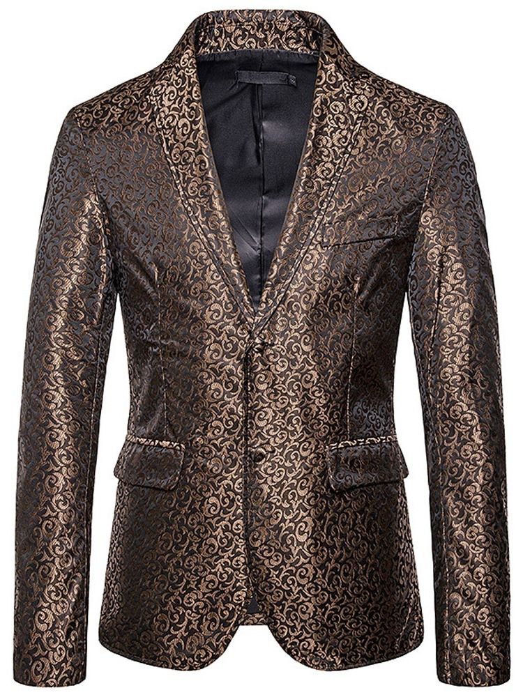 Einreihiger Loose Print Herren Freizeitblazer