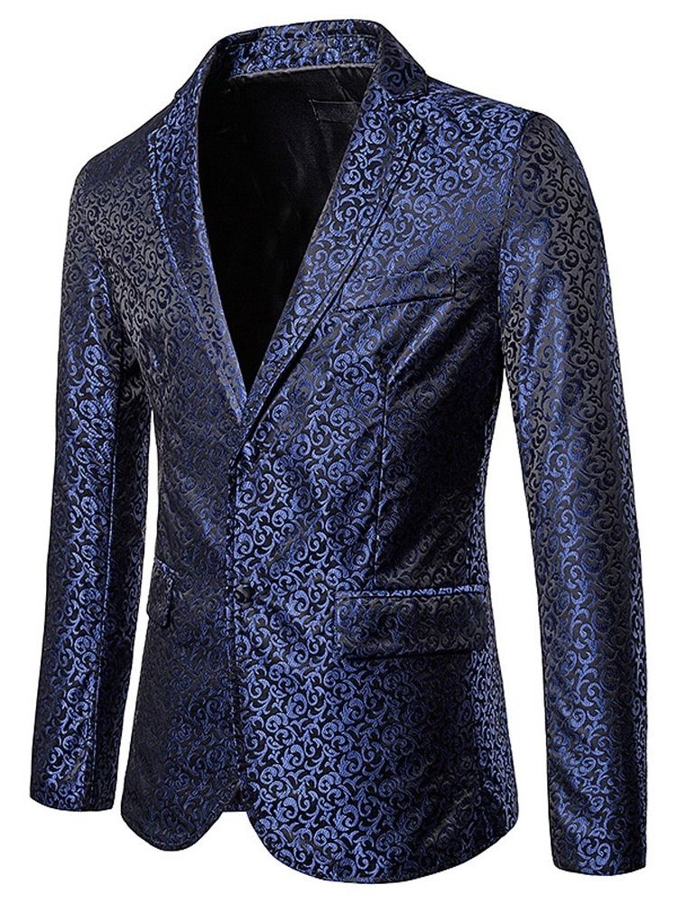 Einreihiger Loose Print Herren Freizeitblazer