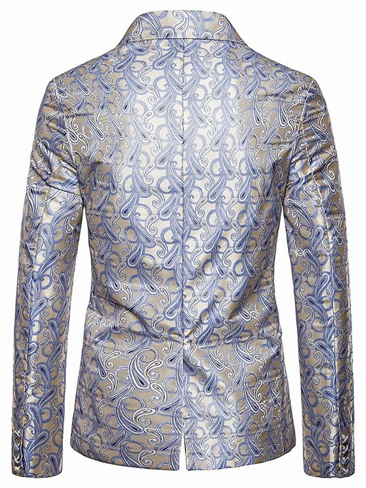 Einreihiger Print Casual Herren Freizeitblazer