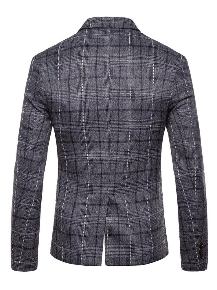 Ericdres Plaid One Button Straight Herren Casual Blazer