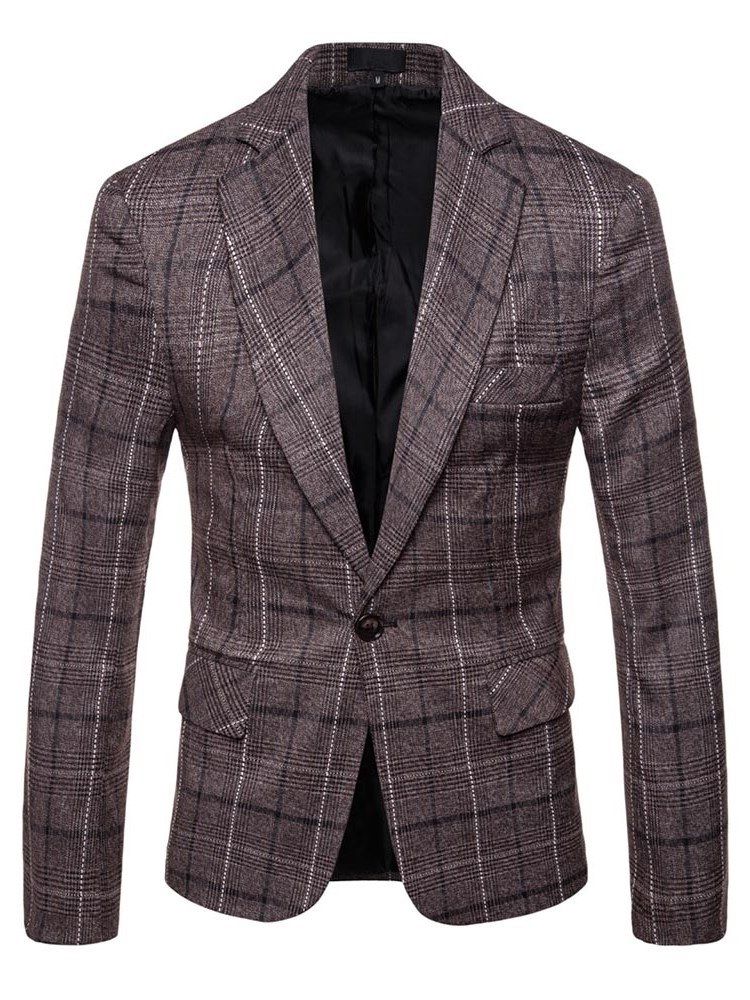 Ericdres Plaid One Button Straight Herren Casual Blazer