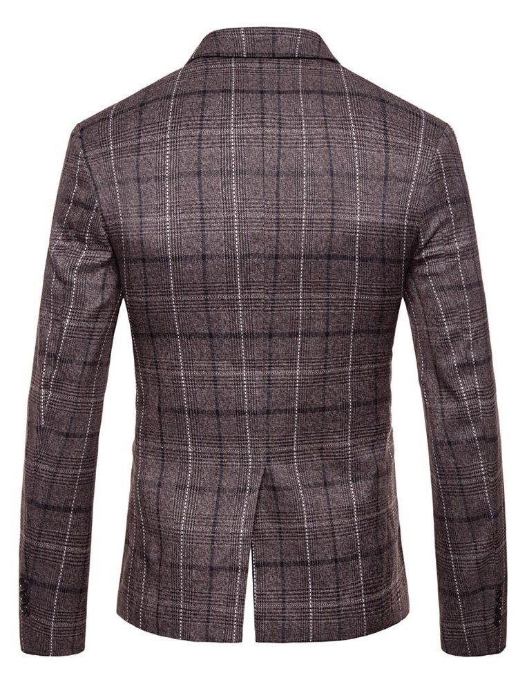 Ericdres Plaid One Button Straight Herren Casual Blazer