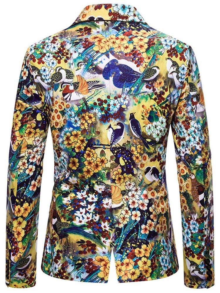 Fashion Gekerbter Revers Floral Herren Freizeitblazer