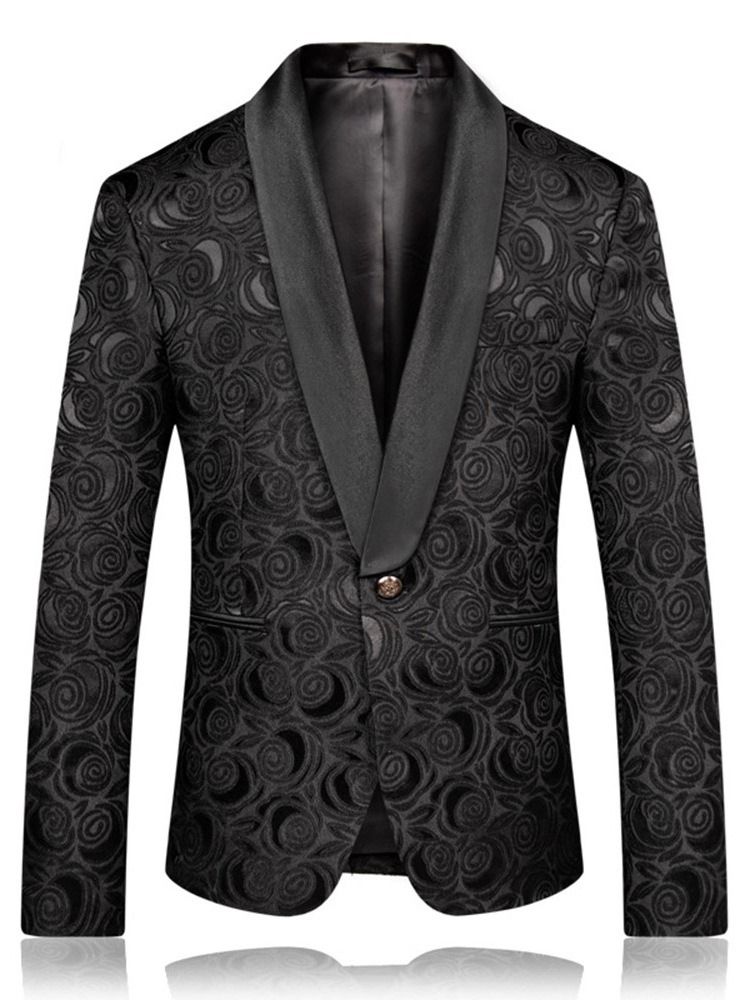 Geometrischer Freizeit-blazer Für Herren Mit Reversknopf