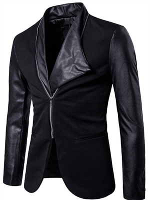 Gerader Reißverschluss Freizeit Halloween Herren Blazer