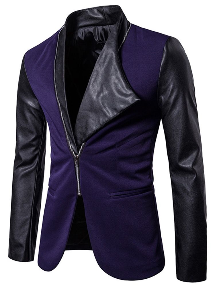 Gerader Reißverschluss Freizeit Halloween Herren Blazer