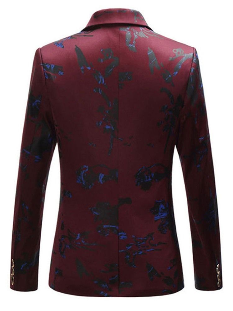 Herren-freizeit-blazer Mit Gekerbtem Revers Slim Print