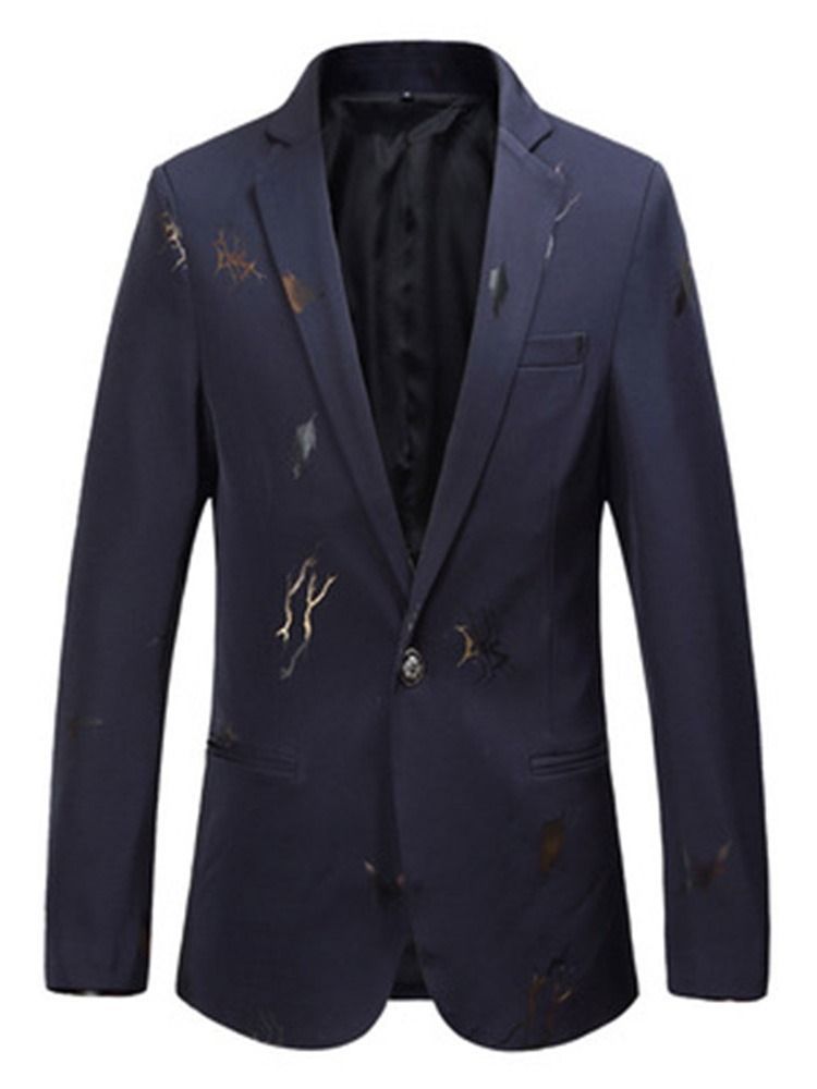 Herren-freizeit-blazer Mit Gekerbtem Revers Slim Print