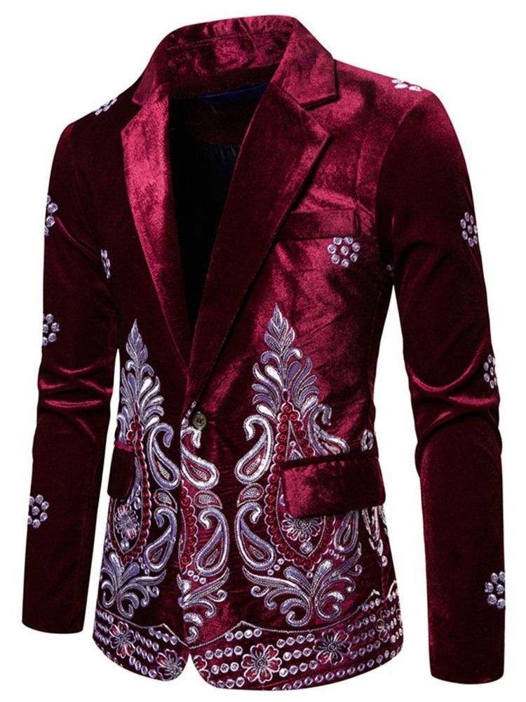 Herren Freizeit Blazer Mit Schmaler Stickerei