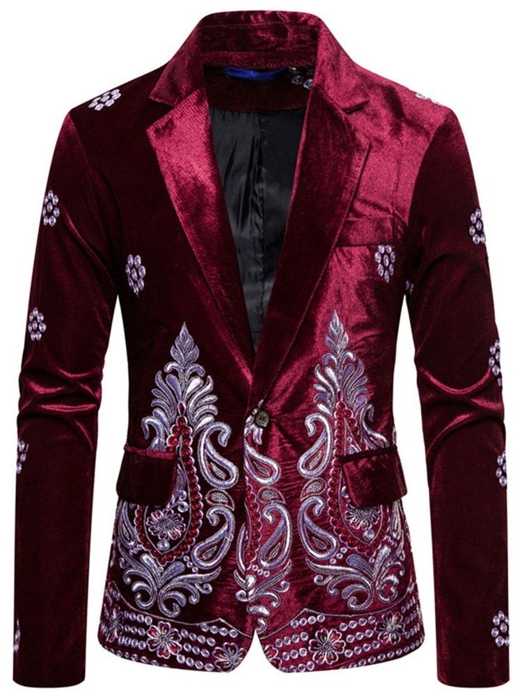 Herren Freizeit Blazer Mit Schmaler Stickerei