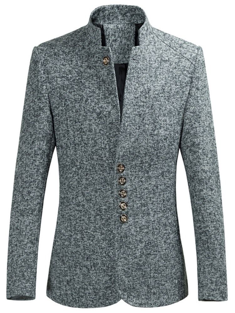 Herren Freizeit-blazer Mit Stehkragen Und Schmalen Knöpfen