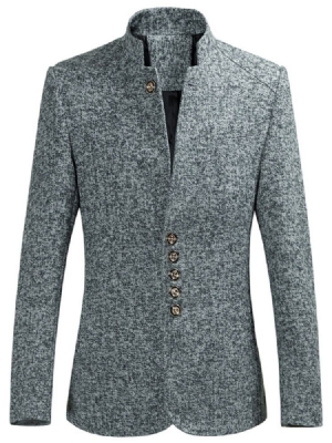 Herren Freizeit-blazer Mit Stehkragen Und Schmalen Knöpfen