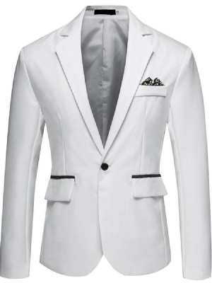 Knopf Gekerbter Revers Herren Blazer