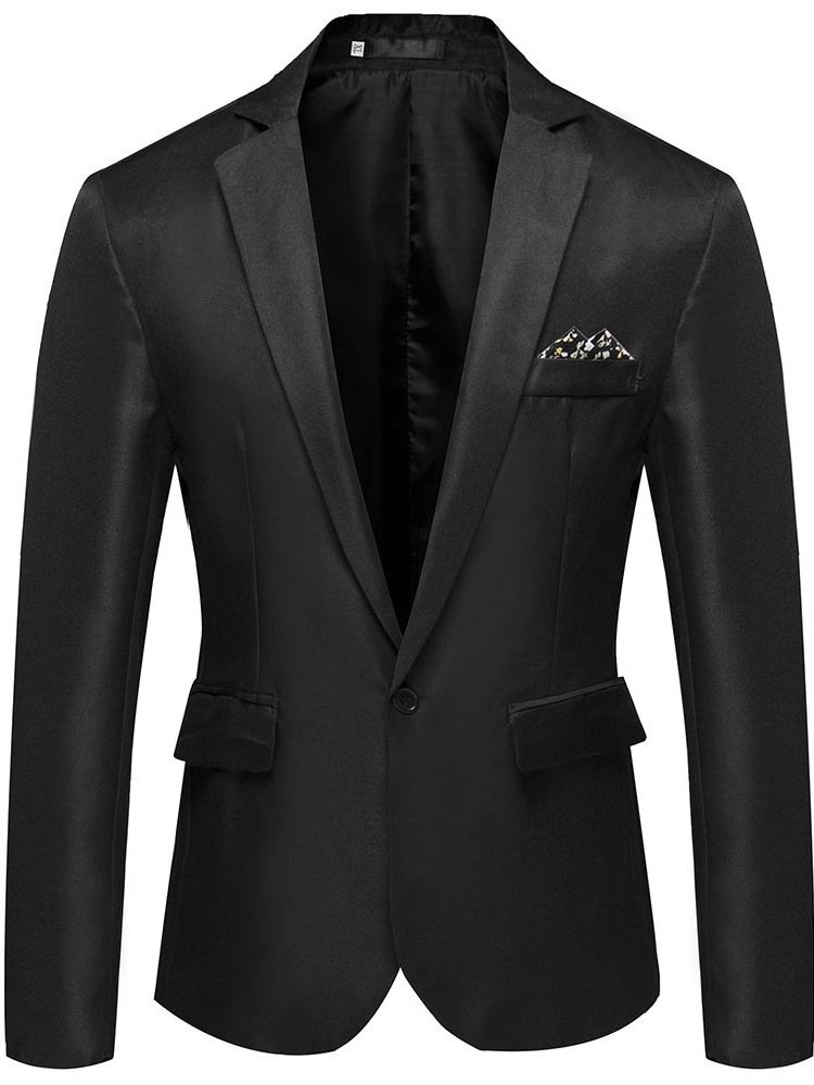 Knopf Gekerbter Revers Herren Blazer