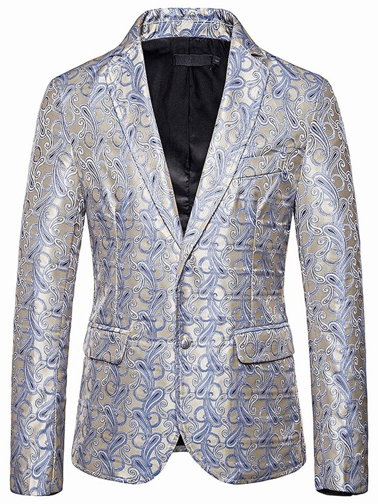 Slim Einreihiger Print Herren Freizeitblazer